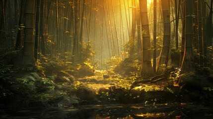 Obraz premium golden bamboo forest kyoto