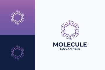 Abstract Molecule Nanotechnology Logo Design Template