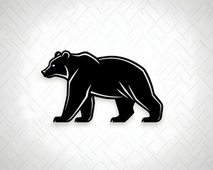 Black bear walking, wildlife imagery, simple background, for design needs. Generative AI