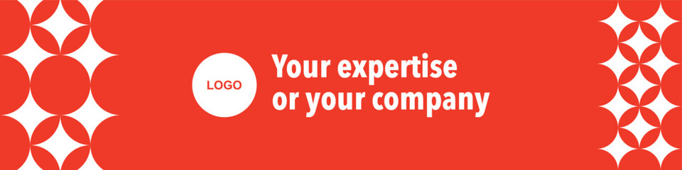 template banner LinkedIn star ornament orange color
