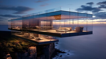 Obraz premium modern glass house