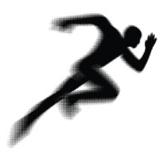 vector icon silhouette of fast runner sports athlete