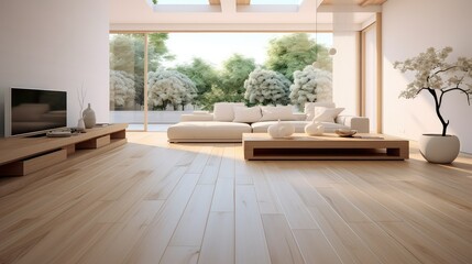minimalist wooden plank floor