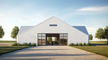 rolled barn doors open