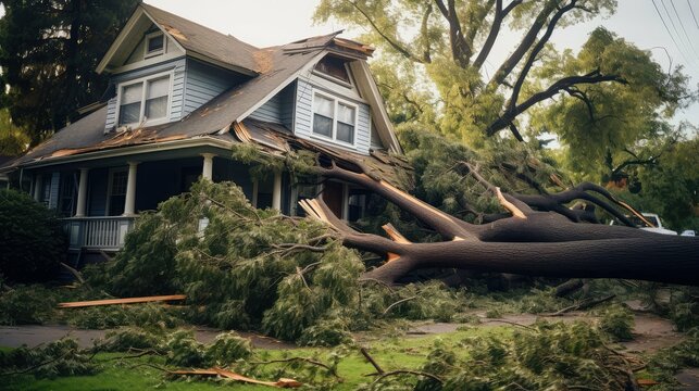 dmge trees that fell on a house