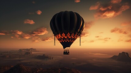 graceful black hot air balloon