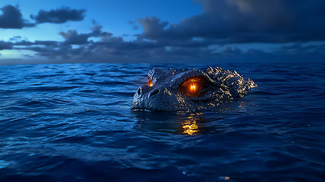  sea monster at night