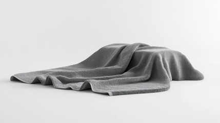Gray towel draped over object, studio shot, product display