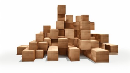stack brown box transparent background