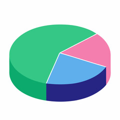 Obraz premium Management pie chart icon Isometric of management vector illustration (1)