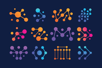 Set Of Molecular Logo Design