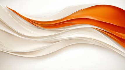 Obraz premium Abstract Orange and White Waves Background