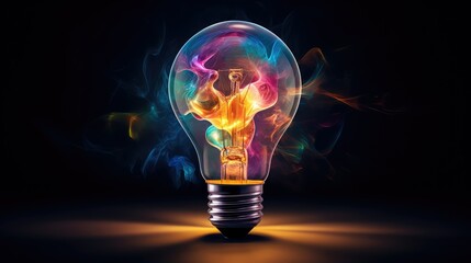 dynmic abstract light bulb with a glow