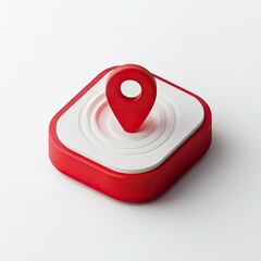 3D Red Location Icon on White Background (1)