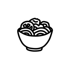 Ice cream with vector line art, clip art, minimalist simple outline. Hand drawing food and bakery illustration, vintage style illustration. Sticker