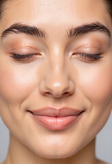Fototapeta premium Radiant smile of a rejuvenated woman post-treatment, beauty and wellness