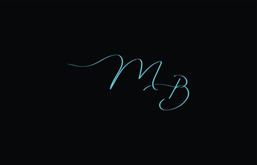 A minimal yet stylish depiction of white cursive lettering forming MB on a dark background, symbolizing elegance and simplicity.