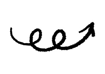 手書きのくるくる矢印 ベクター 黒
