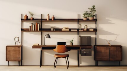 Obraz premium office wooden mockup