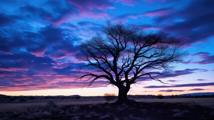 Fototapeta premium vibrant blue hour sky
