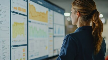 Obraz premium Professional Analyzing Data Insights in Agile Workspace with Task Management Boards