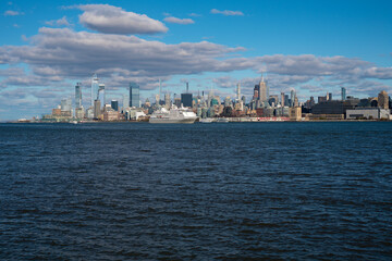 Obraz premium NYC, NY. New York City Skyline with Urban Skyscrapers USA. New York City skyline, cityscape of Manhattan in USA. Panoramic view on Manhattan.