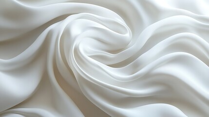 Obraz premium Swirling white silk fabric, elegant texture background