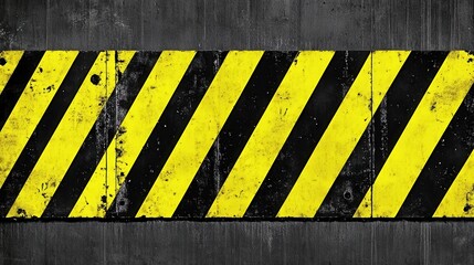 Fototapeta premium Grunge Yellow and Black Diagonal Stripes on Dark Surface