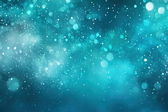 Abstract teal bokeh background with soft light