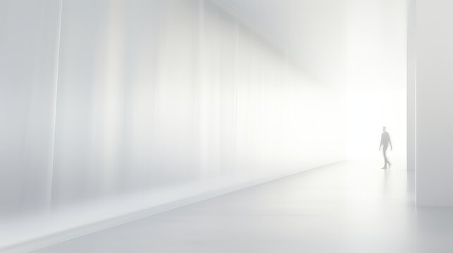 space blurred white interior