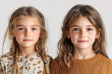 Two Young Girls With Blonde Hair Posing Together