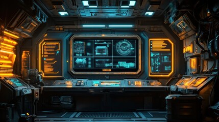 Obraz premium Frames made of futuristic frames. Cyberpunk HUD square screen.