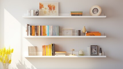 Fototapeta premium decorative white wood shelf