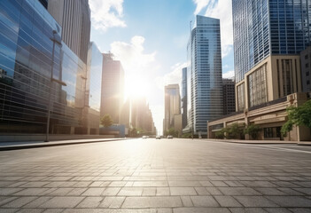 Fototapeta premium Sunrise over Urban Skyscrapers