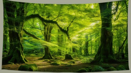 Obraz premium moss curtain black