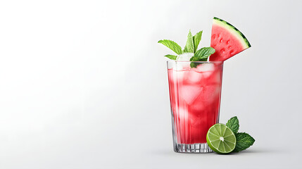 Refreshing Watermelon Mojito with Fresh Mint and Lime for Hot Summer Days