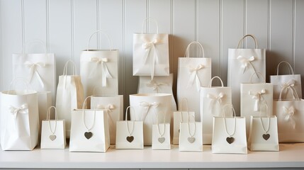elegant white gift bag