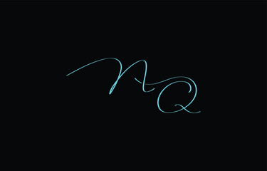 A minimal yet stylish depiction of white cursive lettering forming NQ on a dark background, symbolizing elegance and simplicity.