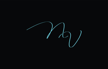 A minimal yet stylish depiction of white cursive lettering forming NV on a dark background, symbolizing elegance and simplicity.