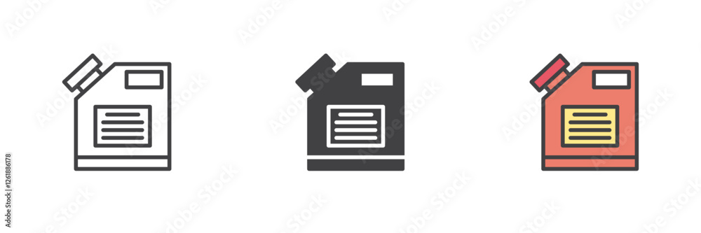 Poster Jerrycan different style icon set