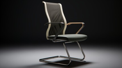 Modern office black chair no wheels featuring a minimalist aesthetic and high-quality leather upholstery