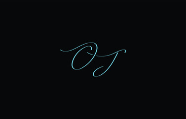 A minimal yet stylish depiction of white cursive lettering forming OJ on a dark background, symbolizing elegance and simplicity.