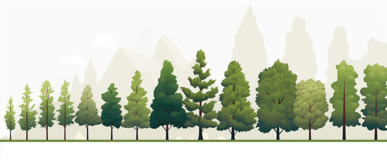 Obraz premium Diverse Evergreen Trees in Scenic Landscape
