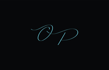 A minimal yet stylish depiction of white cursive lettering forming OP on a dark background, symbolizing elegance and simplicity.