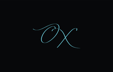 A minimal yet stylish depiction of white cursive lettering forming OX on a dark background, symbolizing elegance and simplicity.