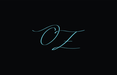 A minimal yet stylish depiction of white cursive lettering forming OZ on a dark background, symbolizing elegance and simplicity.