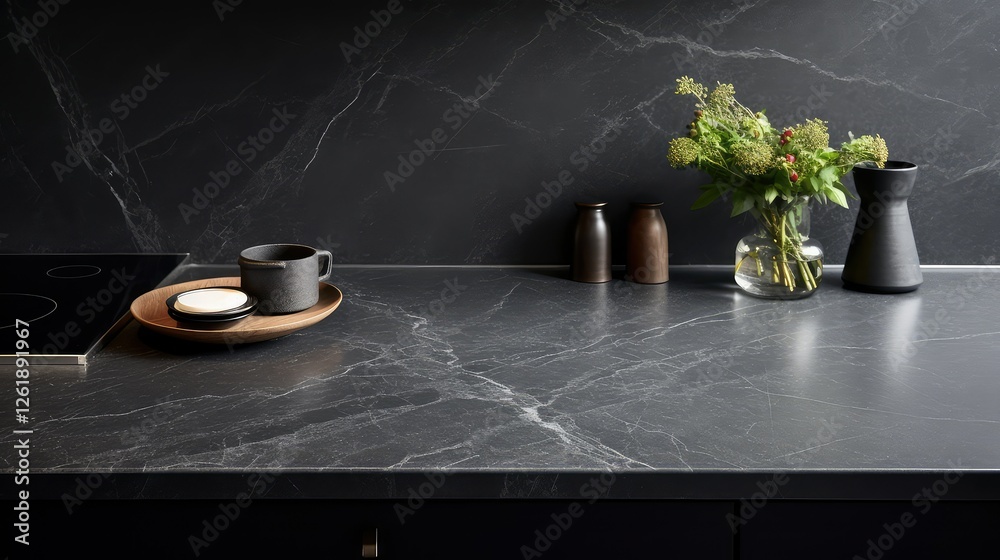 Wall mural veining dark grey texture