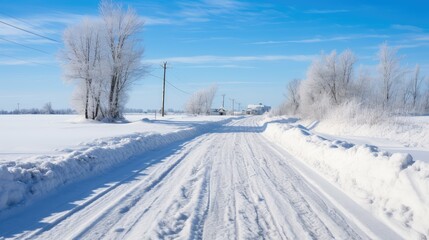 Obraz premium maintained plowed road