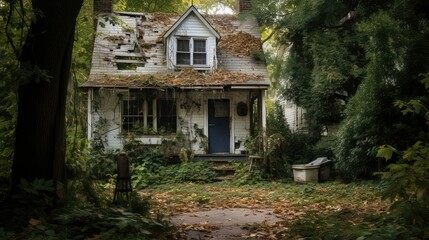 neglected outdated house