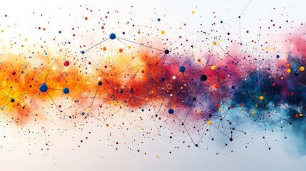 Networking illustrated an interconnected web of professional contacts representing collaboration relationship building and opportunities in a vibrant design